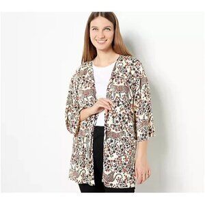 Cuddl Duds Cool & Airy Ultra Patch Pocket Wrap Black/Leopard Large A479728